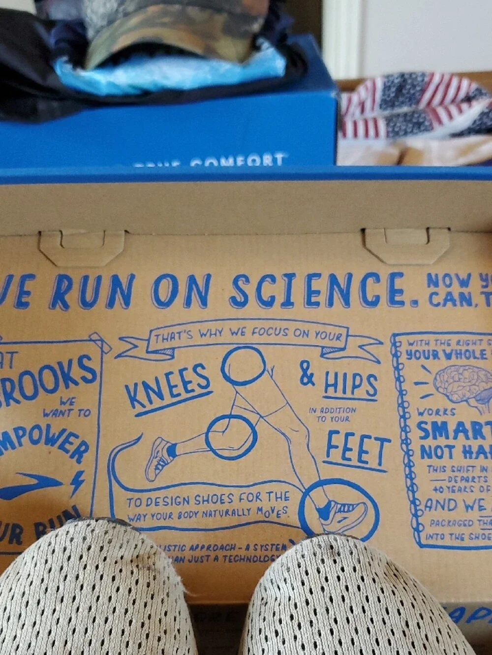 Brooks beige and white running shoes